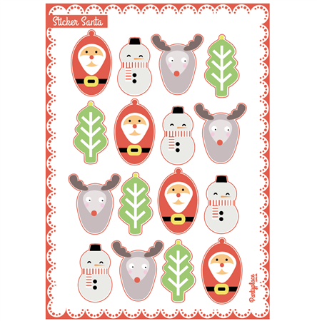 Stickers plancha Santa troqueladas 16u
